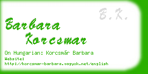 barbara korcsmar business card